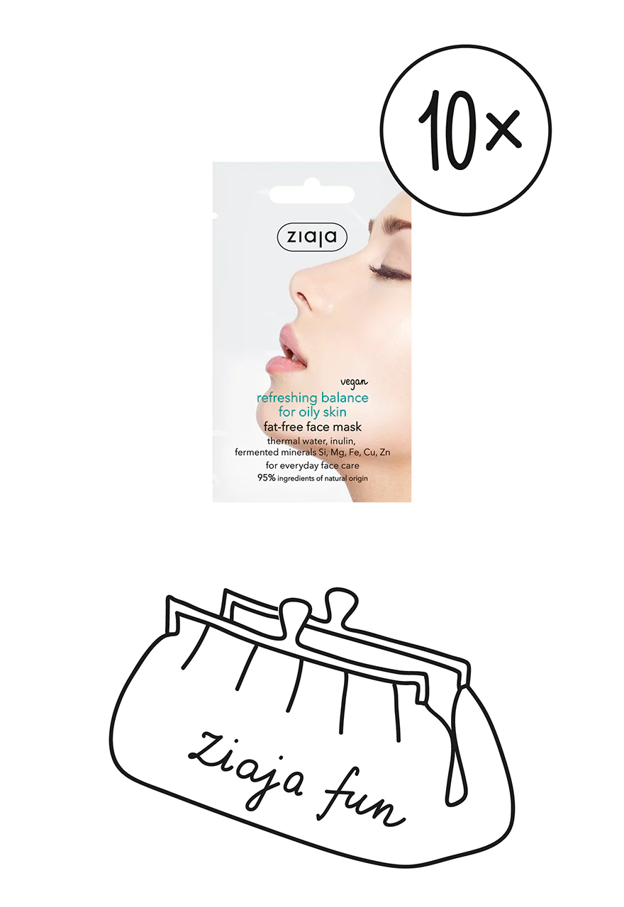 10x Ziaja Refreshing Balance Face Mask For Oily Skin 7ml