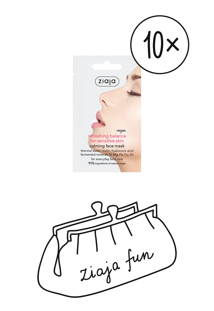 10x Ziaja Refreshing  Balance Face Mask For Sensitive Skin 7ml