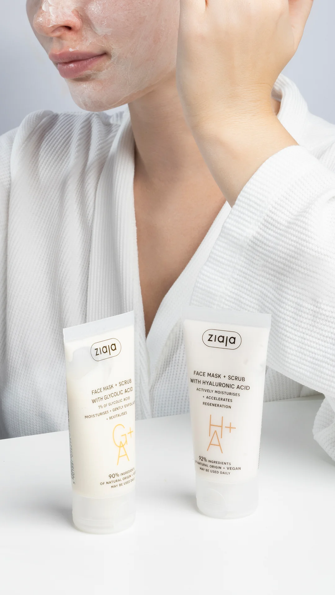 Ziaja Face Mask and Scrub With Glycolic Acid 55ml - Image 3